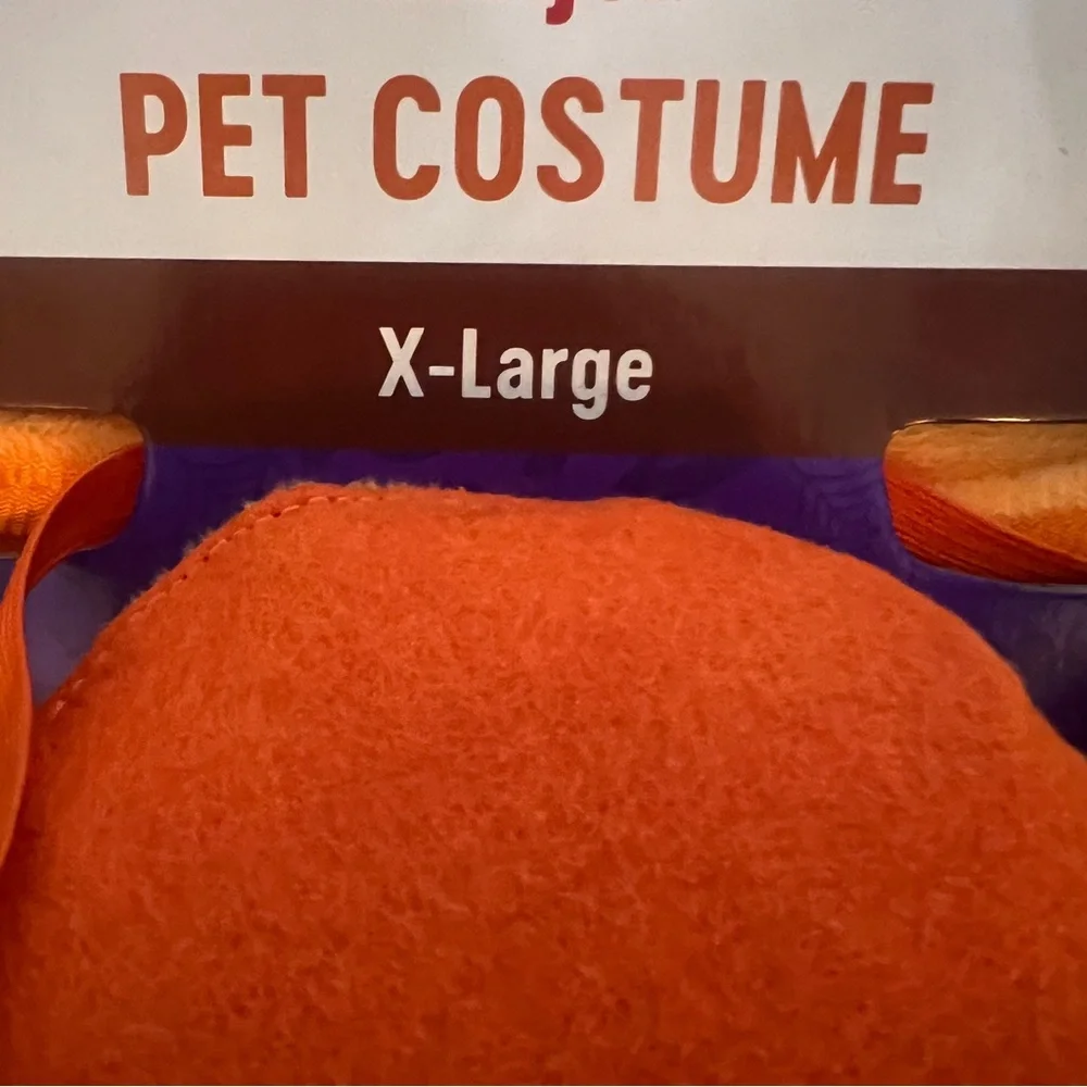 Adorable Orange Pumpkin Pet Dog Costume Size XL NEW!